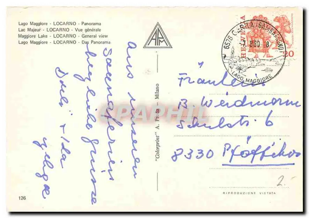 Lago Maggiore — General view — Colorprint A. Pr. 4a — n°126 - Back