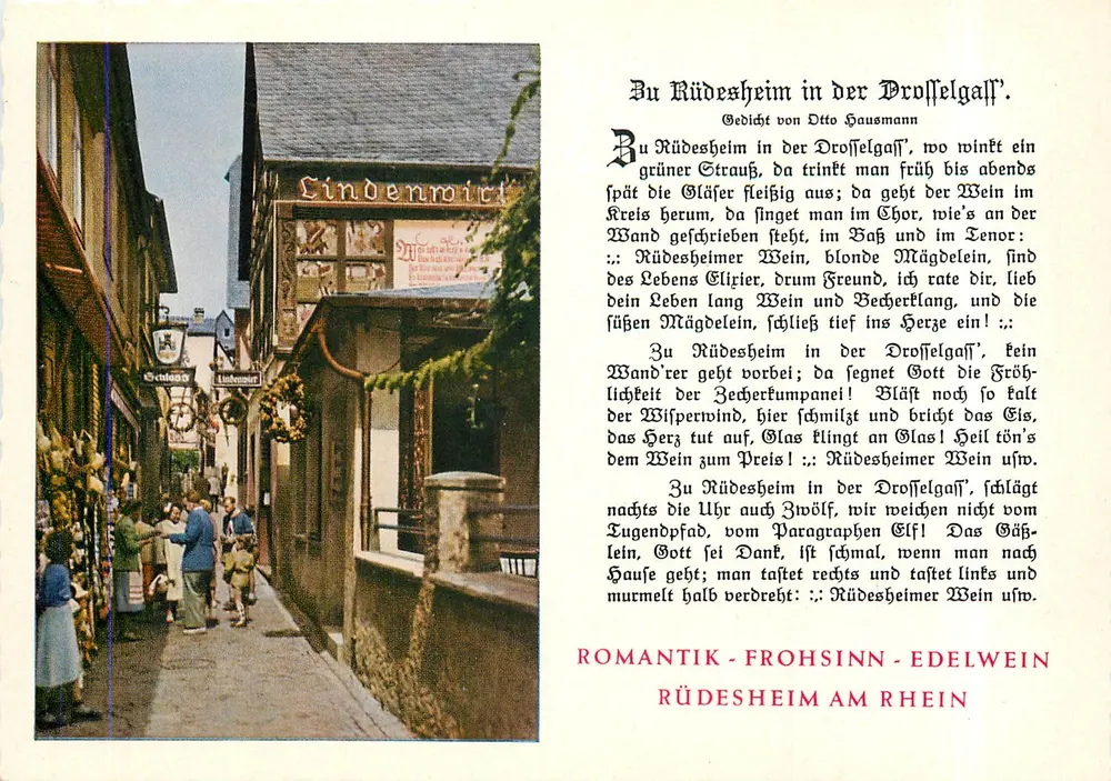 रूडेशाइम अम राइन — ड्रॉफेलगासे के रू — एडिटर कुंस्टवरलैग ज़ुं कॉनिग वॉन हाल्डेलबर्ग, संख्या 239 - आगे