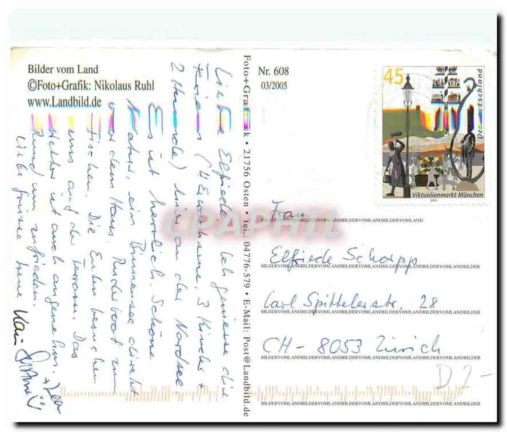 Otterndorf — Pôr do sol na Medem — Bildervomland, Nr. 608 - Verso