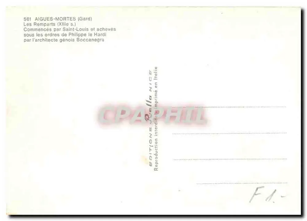Aigues-Mortes (Gard) — Los Muros — Ediciones Bella Nice - Reverso