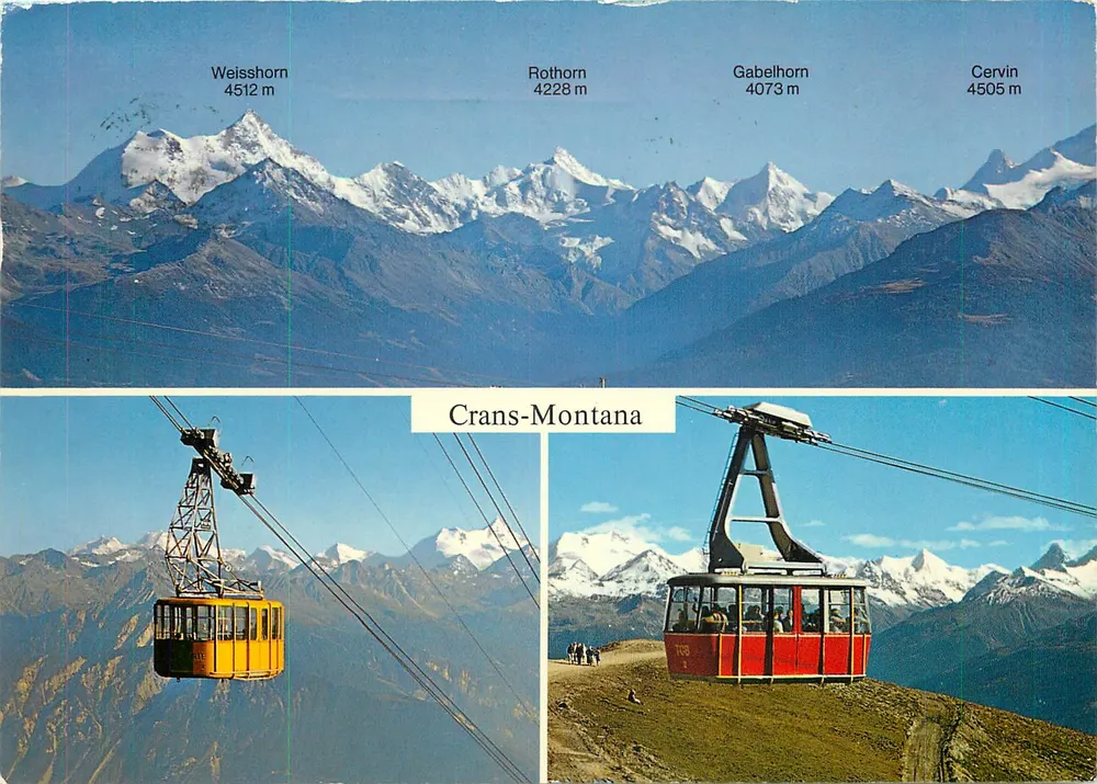 Crans-Montana — Ansicht der Alpen — Edition Photoglob SA, Zürich/Vevey - Vorderseite