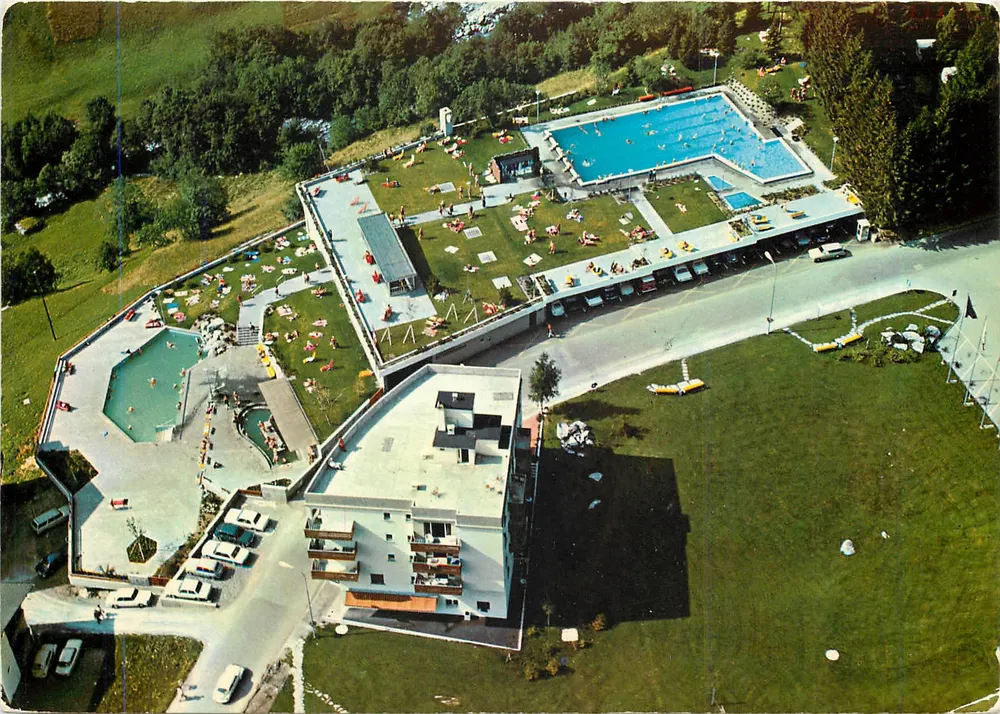 Leukerbad 1401 m. — Freiluft-Thermalschwimmbäder — Photo Klopfenstein, n° 50808 - Vorderseite