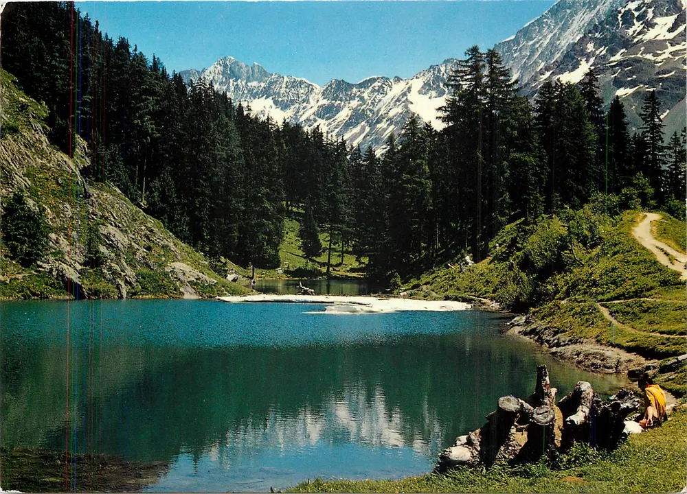 Lötschental, Schwarzsee 1860 m — mit Schinhhorn und Beichgrat — Rud. Suter AG, Zürich, Nr. 18580 - Vorderseite