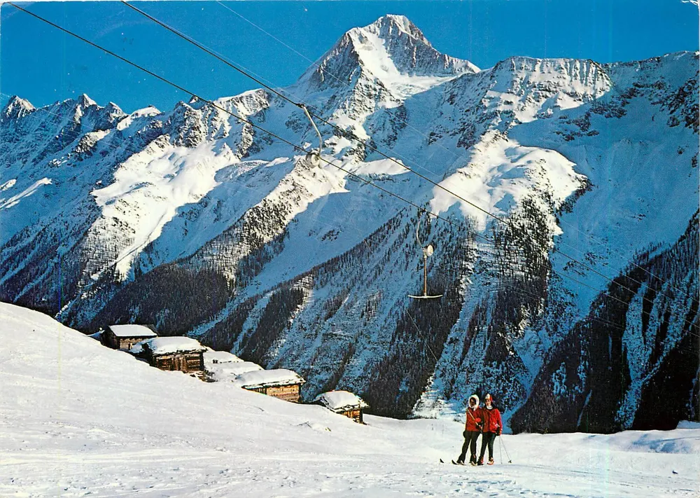 Lötschenental, Wallis — Skilift Lauchernalp, Bietschhorn 3934 m — Thol Klepfenstein, Adelboden - Vorderseite