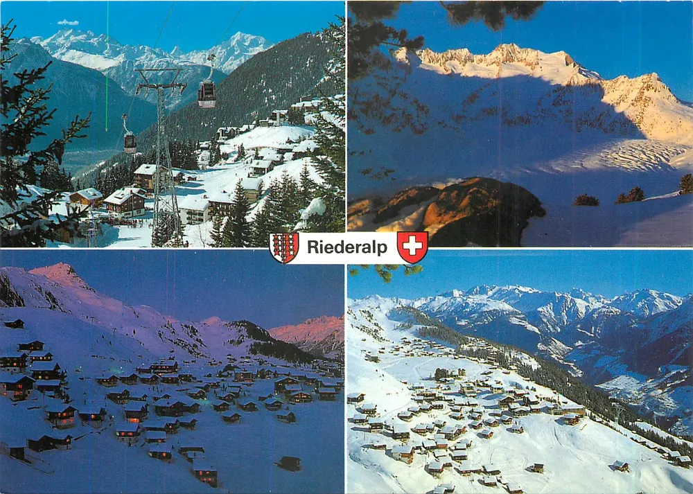 Riederalp — vista panorâmica invernal — editor não visível, n° de série 44861 - Frente