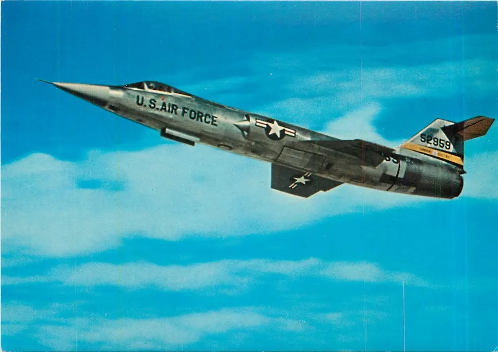 Lockheed F-104A "Starfighter" — Força Aérea dos EUA — editor Kordt, n° 900/482 - Frente