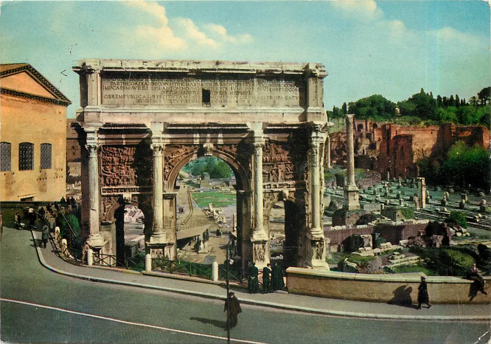 Arco de Setímino Severo — Roma — editor DA VERA FOTOCOLOR, n° 295 - Frente