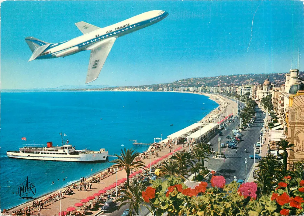 Die Côte d'Azur - NICE — Die Promenade des Anglais überflogen von « Caravelle » — Editionen « MAR » - Vorderseite