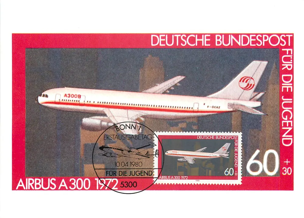 Airbus A300 — Erste Ausgabe für Jugendliche — Deutsche Bundespost - Vorderseite