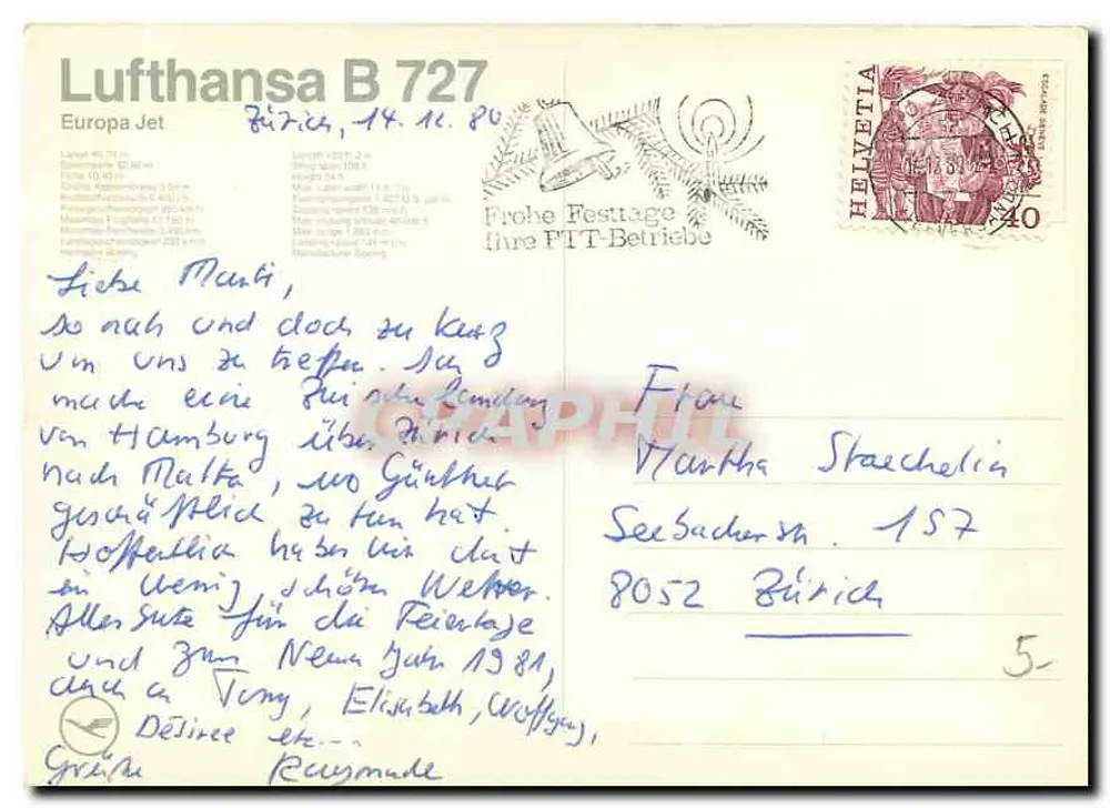 लुफ्थांसा बॉइंग 727 — यूरोपा जेट — एडिटर लुफ्थांसा, श्रृंखला संख्या अदृश्य - पीछे