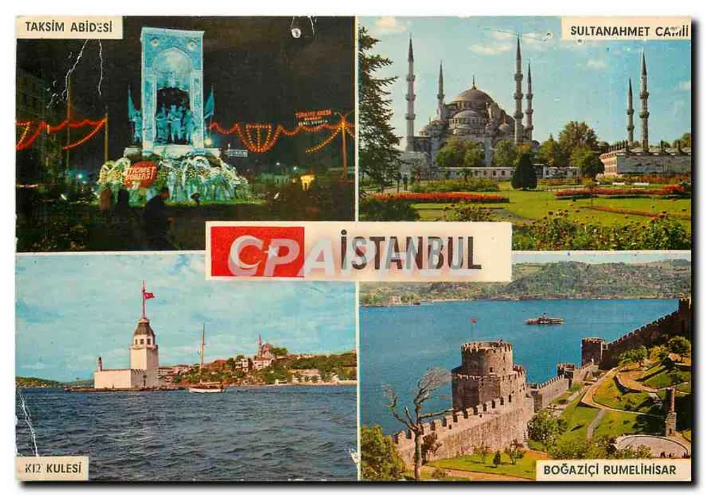 Istanbul — Panoramablick — Antike Ansichtskarte Istanbul - Vorderseite