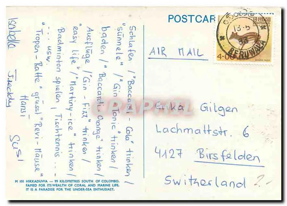 Hikkaduwa — Sri Lanka — Verlag M 101 - Rückseite