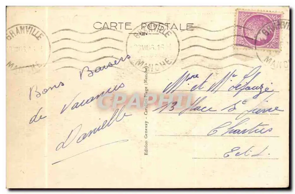 Carolles-Plage — Vale do Lude — X.O. 24 - Verso