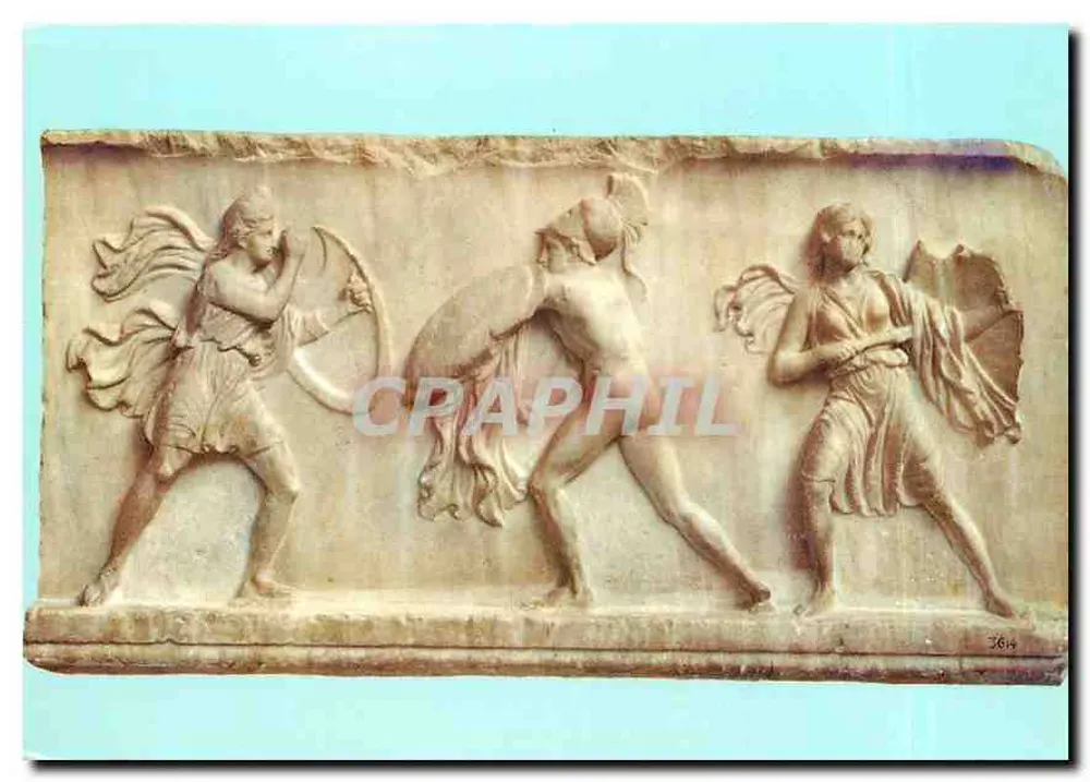 योद्धा एक अमज़ॉन के खिलाफ — एथेंस के राष्ट्रीय संग्रहालय — एडिशन असेमाकोपुलस भाइयों - आगे