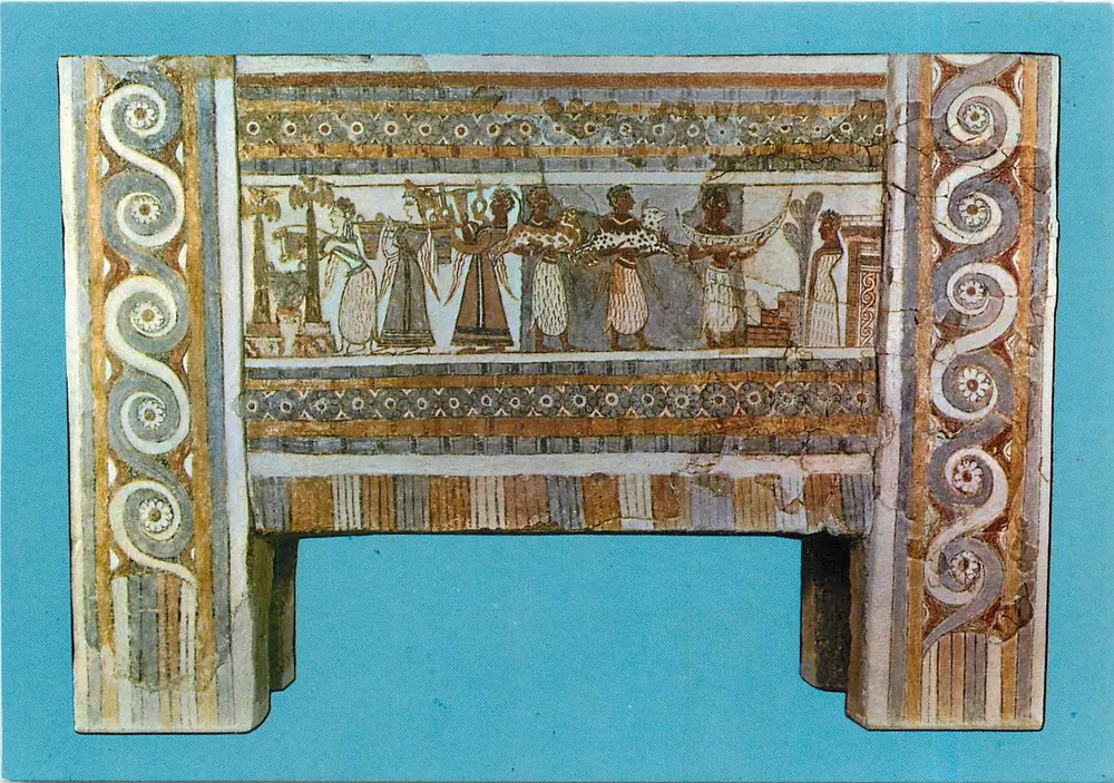 Sarcophagus of the Acropolis of Hagia Triada — Heraklion Museum — around 1400 BC - Front