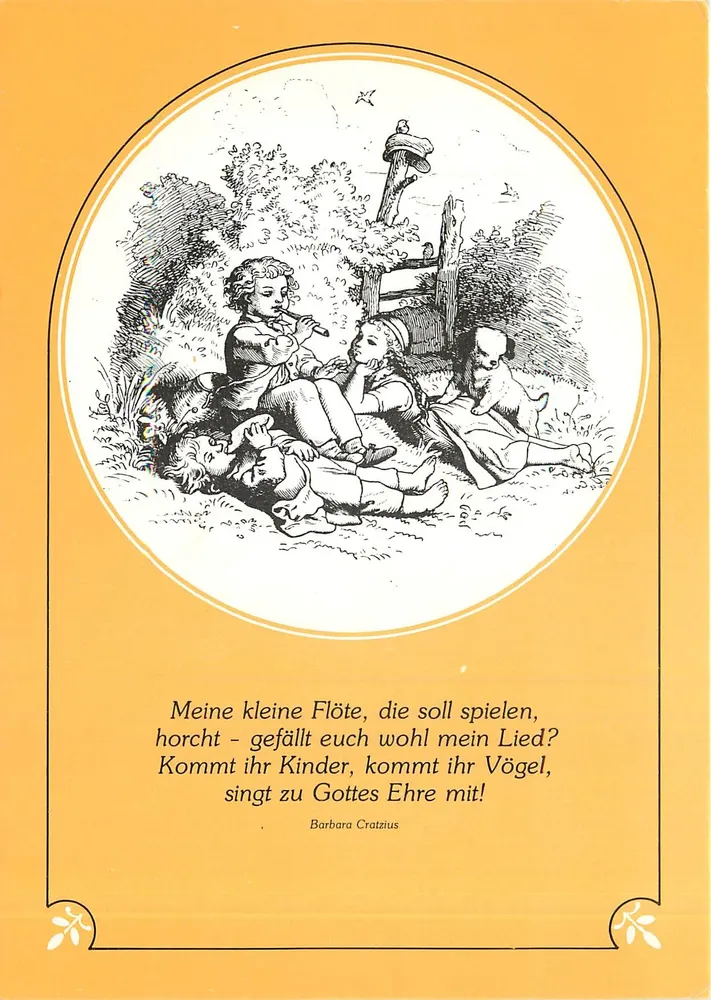 Crianças tocando flauta — ilustração de Ludwig A. Richter — Verlag Hans-Rudolf Hintermann - Frente