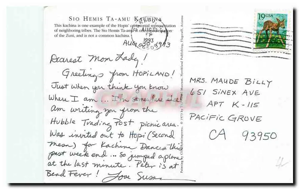 Kachina — Sio Hemis Ta-amu — editor: T. B. Publishing - Verso