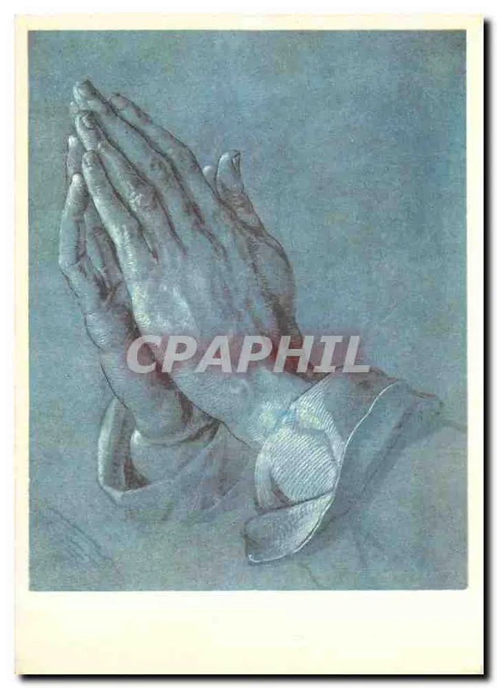 Mãos unidas em oração — gravura — Verlag Leo Bandschapp, Wettigen/Suíça - Frente