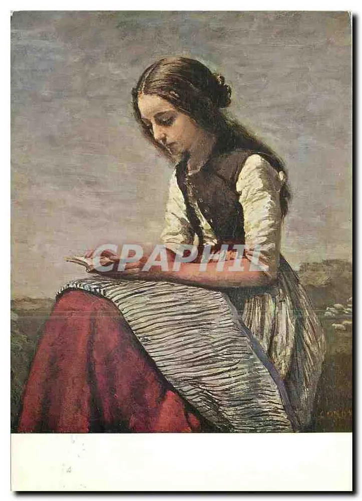 A pequena leitura — Camille Corot (1796-1875) — Photographic reprint by Oskar Reinhart, Winterthur - Frente