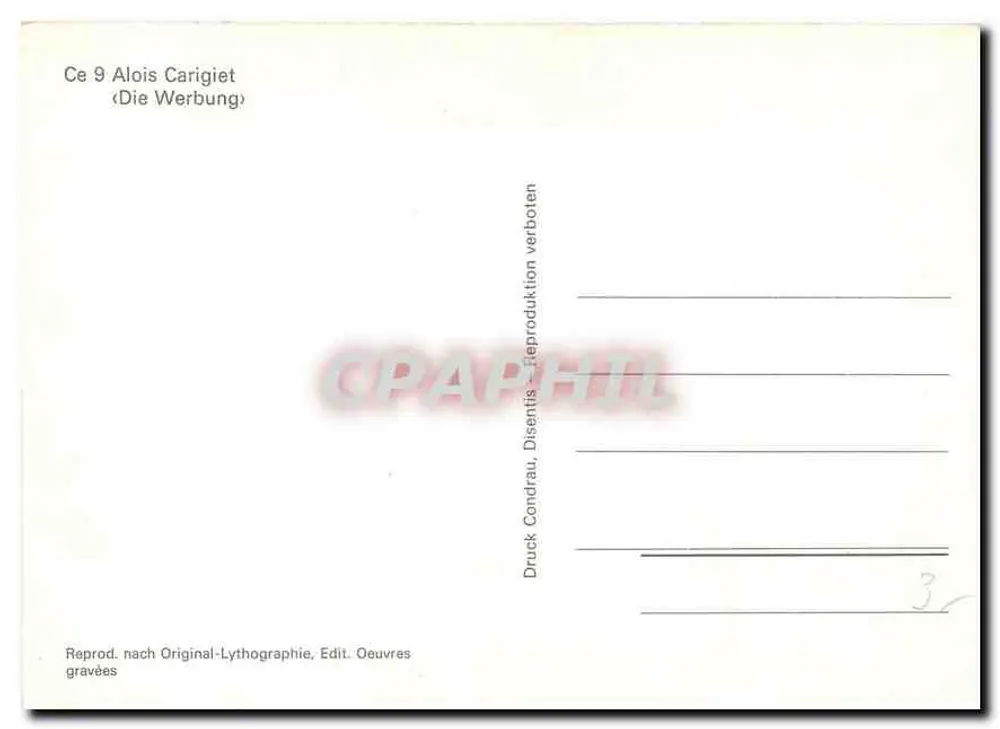 Alois Carigiet — A Publicidade — Druck Condrau, Disentis - Verso