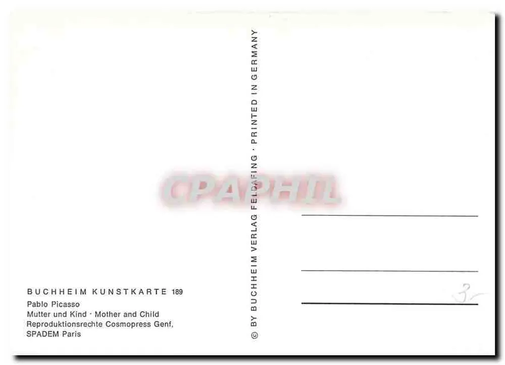 Moeder en Kind — reproduktie van het werk van Pablo Picasso — uitgegeven door Buchheim Verlag - Achterkant