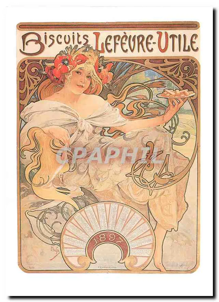 लेफेव्र-यूटिल बिस्कुट - आर्ट नूवो बैनर - अल्फोंस मुचा, 1892 - आगे