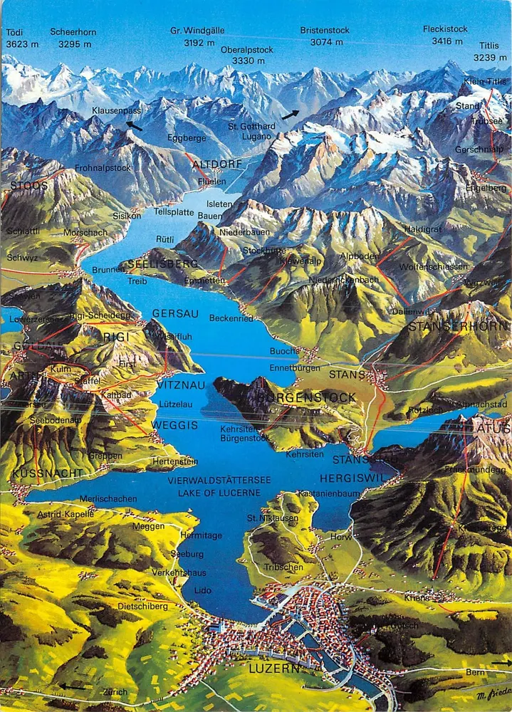 Lac de Lucerne — Schweiz — Verlag M. Bärgi, n° R1 - Vorderseite