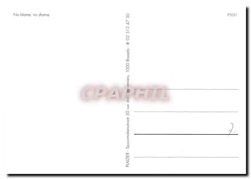 Dois nus ao ar livre — cena de frutas — editor Plaitzer, Bruxelas, n° P5051 - Verso