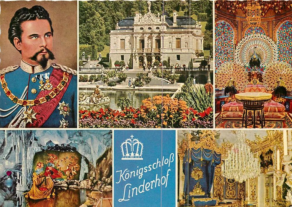 Castelo Real de Linderhof — Vista panorâmica — Alpiner Kunstverlag Hans Huber - Frente