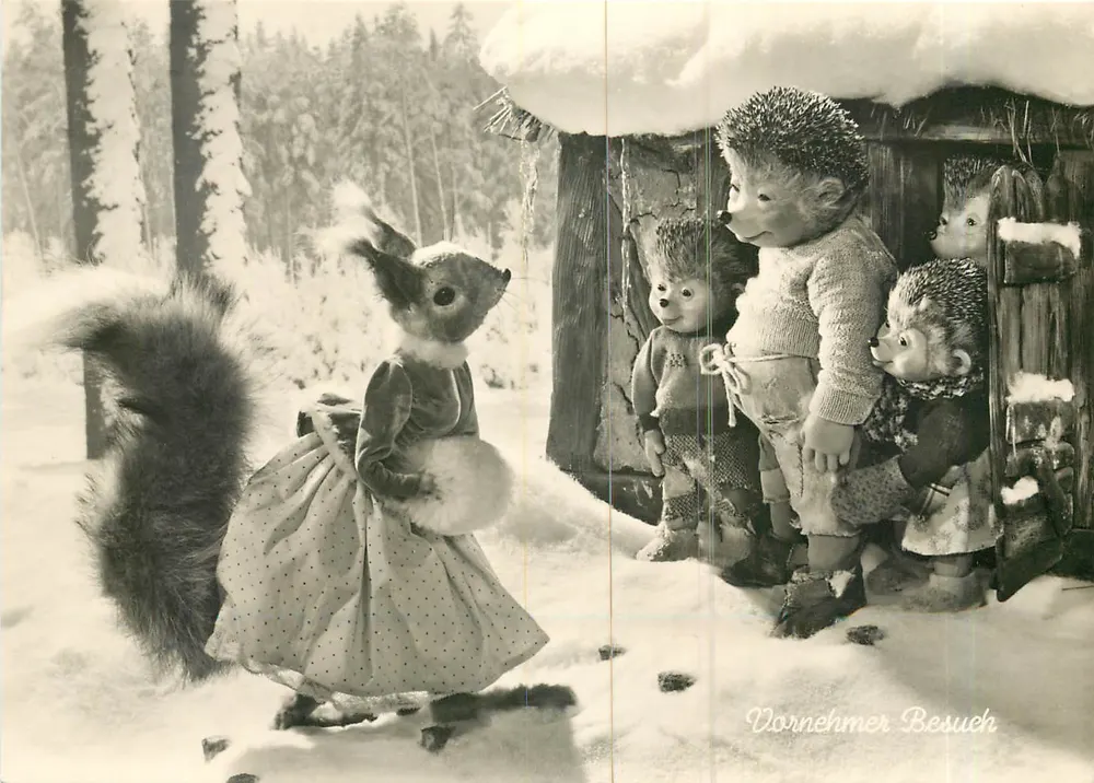 Maus und Igel in der Schnee — Film-Szene — Mecki von Diehl-Film - Vorderseite