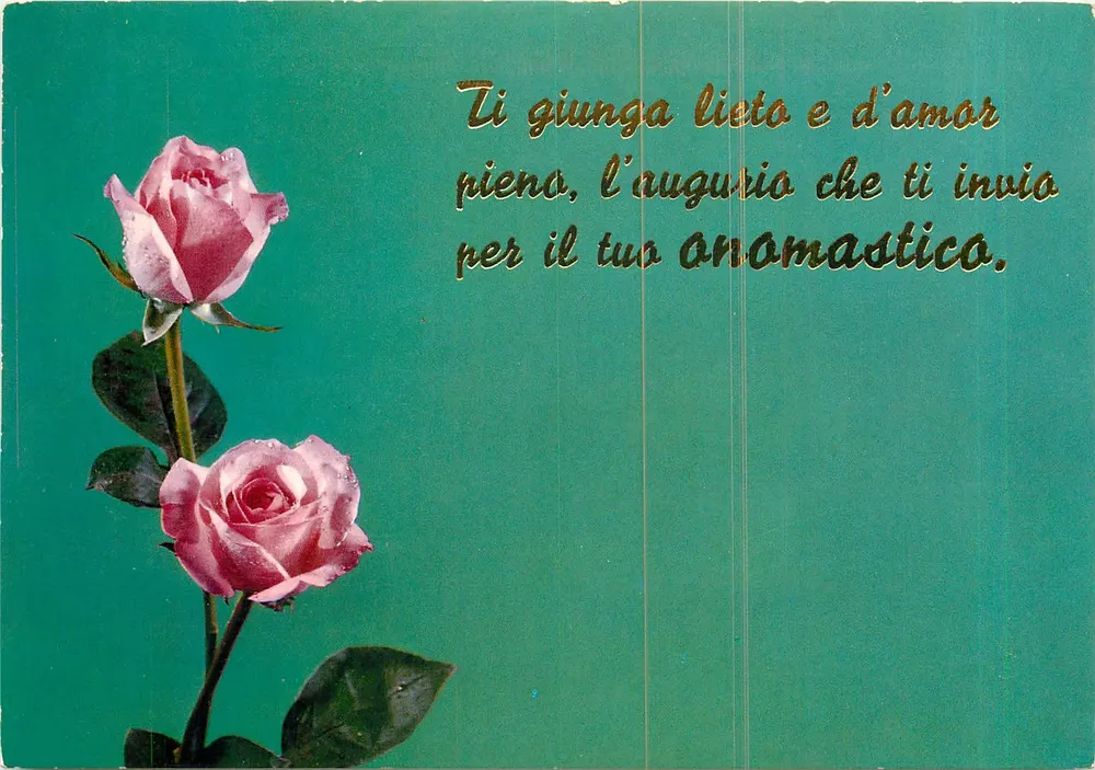 Deux roses — carte postale italienne — éditeur Garany, Milan - Recto