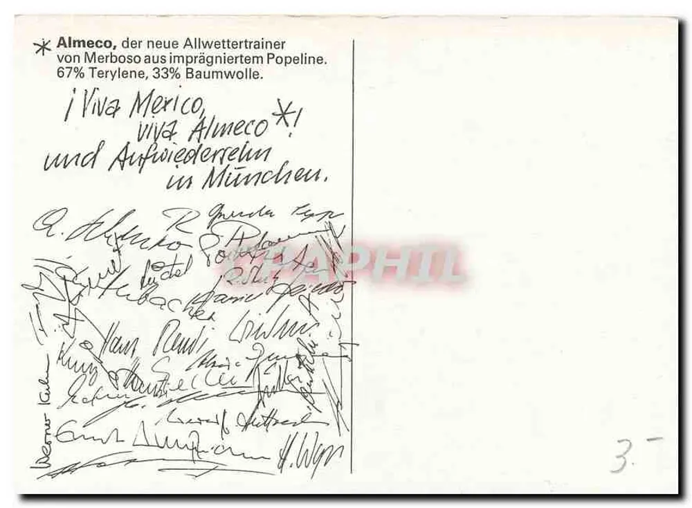 Schweizer Olympamannschaft in Mexiko 68 — Merboso AG, Zürich - Rückseite