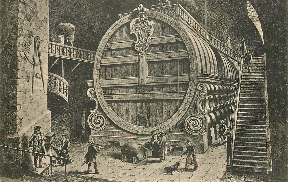 O grande barril de Heidelberg — 212 422 litros — editor Königlich von Edna, Heidelberg, n° 3462 - Frente