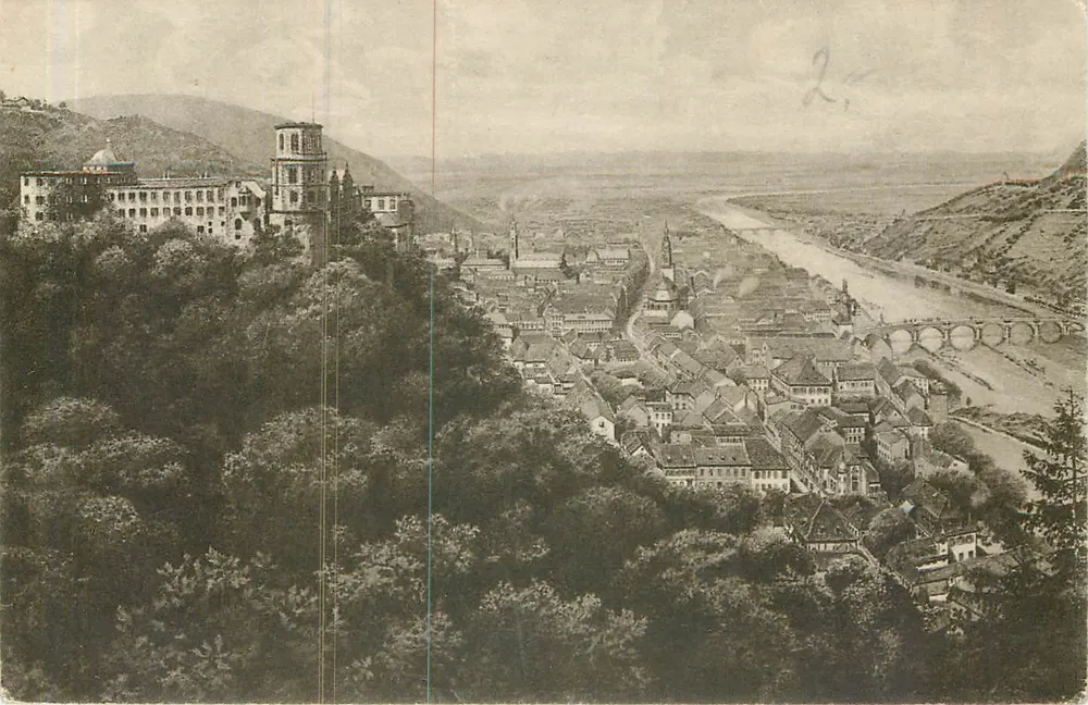 Heidelberg — vue depuis le chemin du Königstuhl — éditeur Königskarte No. 8317 - Vorderseite