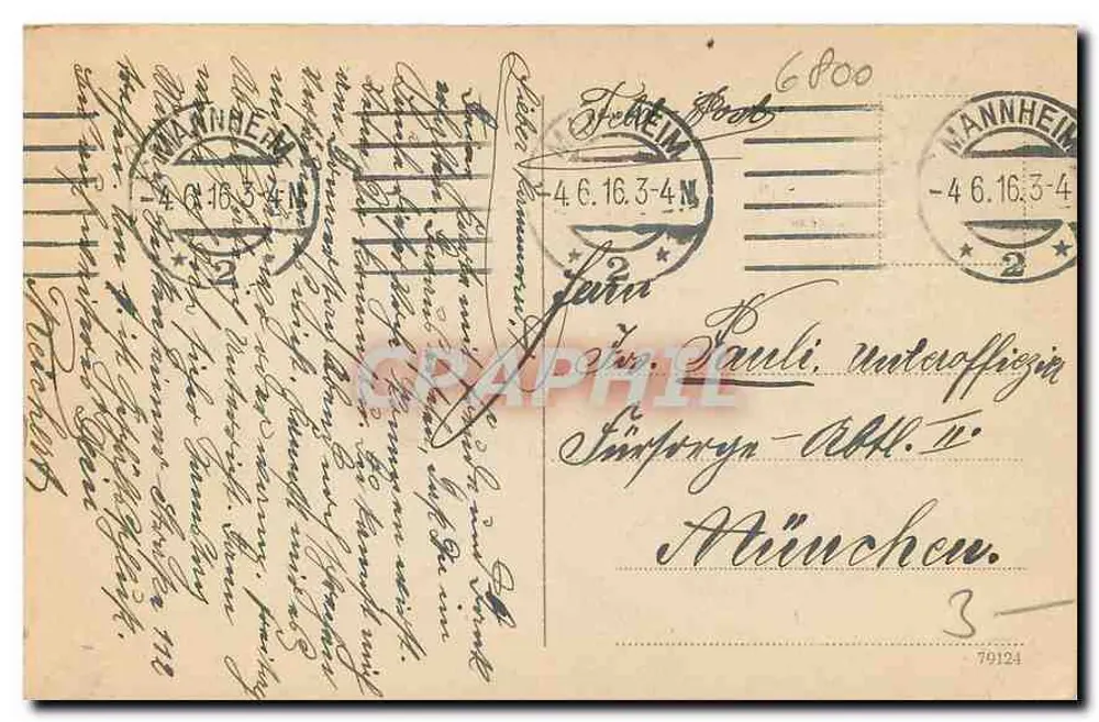 Mannheim — Friedrichsplatz com Wasserturm e Rosengarten — editor não identificado - Verso