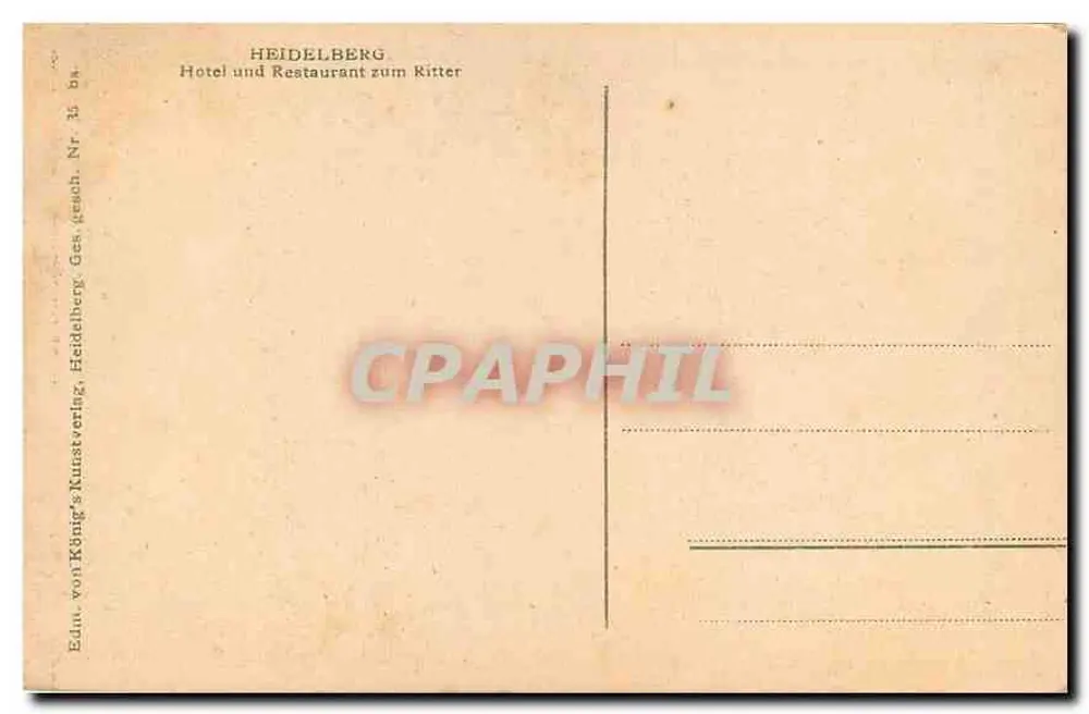 Heidelberg — Hotel und Restaurant zum Ritter — Eduard König's Kunstverlag - Verso