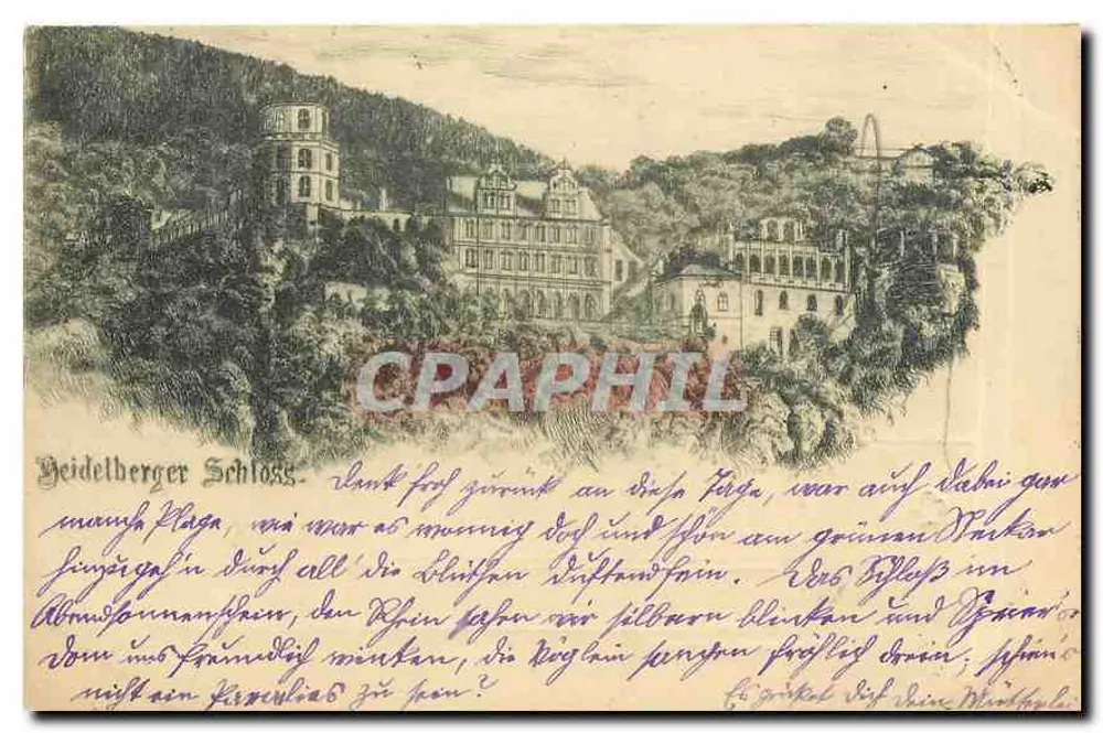 Castelo de Heidelberg — vista do castelo e do parque — editor não identificado - Frente