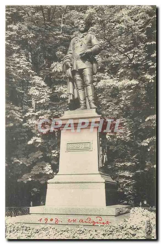 Statue de Schaffell — Heidelberg — éditeur Königlich Heidelberger Königliche Postkarte 1907 - Recto