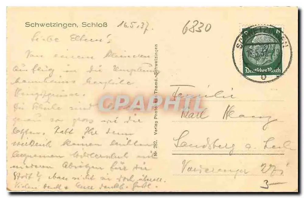श्वेट्जिंगेन — श्लॉस — वर्लैग फोटो थोमे श्वेट्जिंगेन नंबर 282 - पीछे