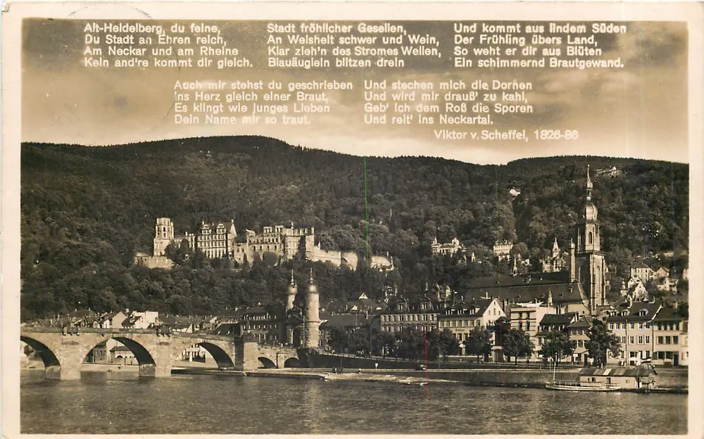 Alt-Heidelberg — vue du château et du fleuve — Kunstverlag Karl G. Peters, Heidelberg - आगे