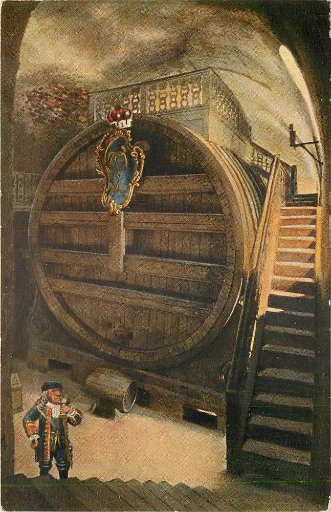 De grote houten fles van Heidelberg — uitgever Verlag von Edm. von König, Heidelberg, n° 461 - Voorkant