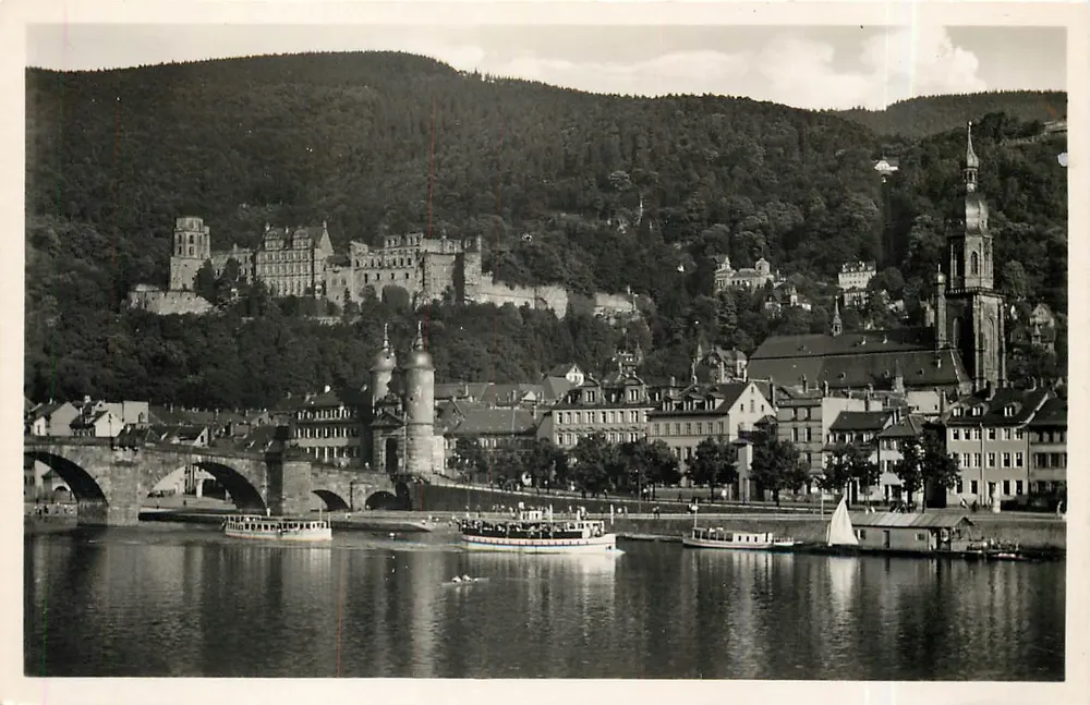 Heidelberg — Deel van de Neckar — Kunstverlag Heidelberg, Nr. 7566 - Voorkant