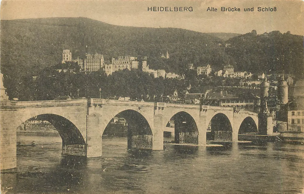Heidelberg — Vecchia Ponte e Castello — Postkartenverlag H. Vogt Heidelberg - Recto