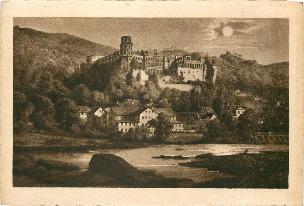 Heidelberg — Das Schloss von der Hirachgasse gesehen — Nr. 6 ba - Vorderseite