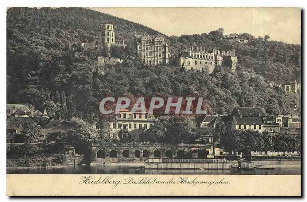 Heidelberg: Ansicht des Schlosses von der Hirschgasse — Verlag von Edm. von König, Heidelberg - Vorderseite