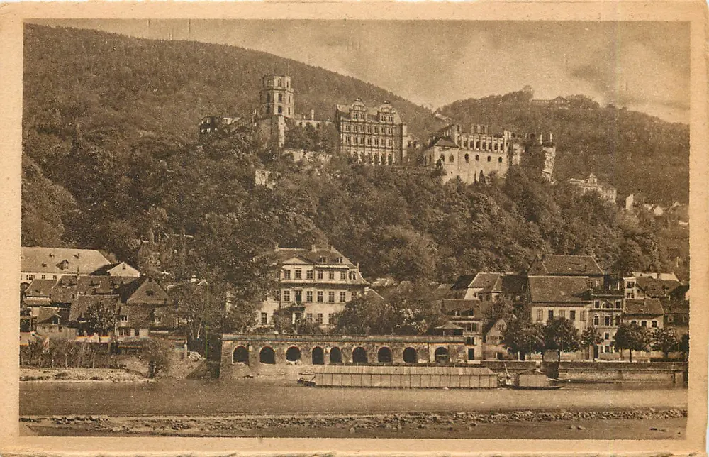Heidelberg — Ansicht des Schlosses von der Hirschgasse — Nr. 7 - Vorderseite