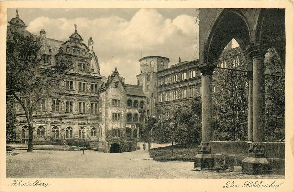 Heidelberg — Uitzicht op het kasteelpark — Nr. 7 - Voorkant