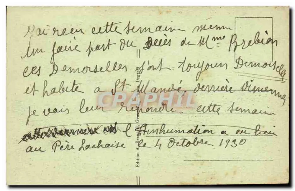 Granville — Le Plat-Gousset an einem Sturmtag — Edition A. Bernard, Departement 52 - Rückseite