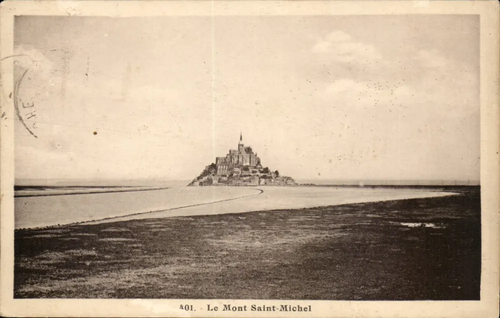 De Mont Saint-Michel — uitzicht vanaf de baai — serie 401, uitgever Laurent Neuttes - Voorkant