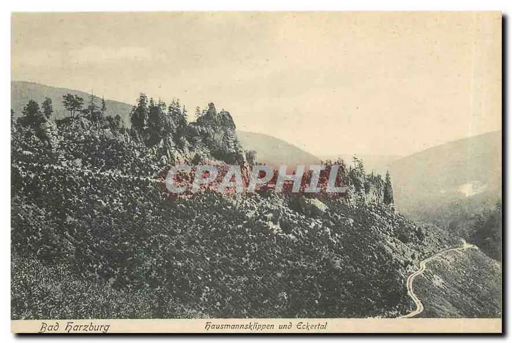 Hausmannsklippen e Eckertal — Rad Harzburg — editore non identificato - Recto